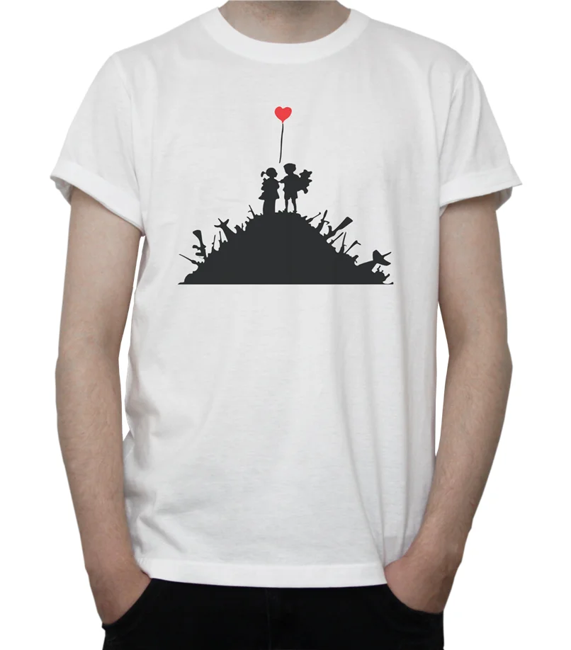 Banksy/футболка для мальчиков и девочек с изображением сердца воздушных шаров