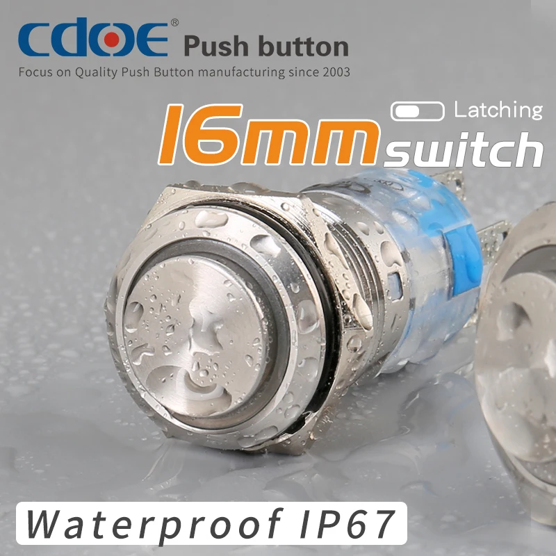 Горячая распродажа! 16 мм IP67 водонепроницаемый 2NO2NC металлический pulsante luminoso 12V led