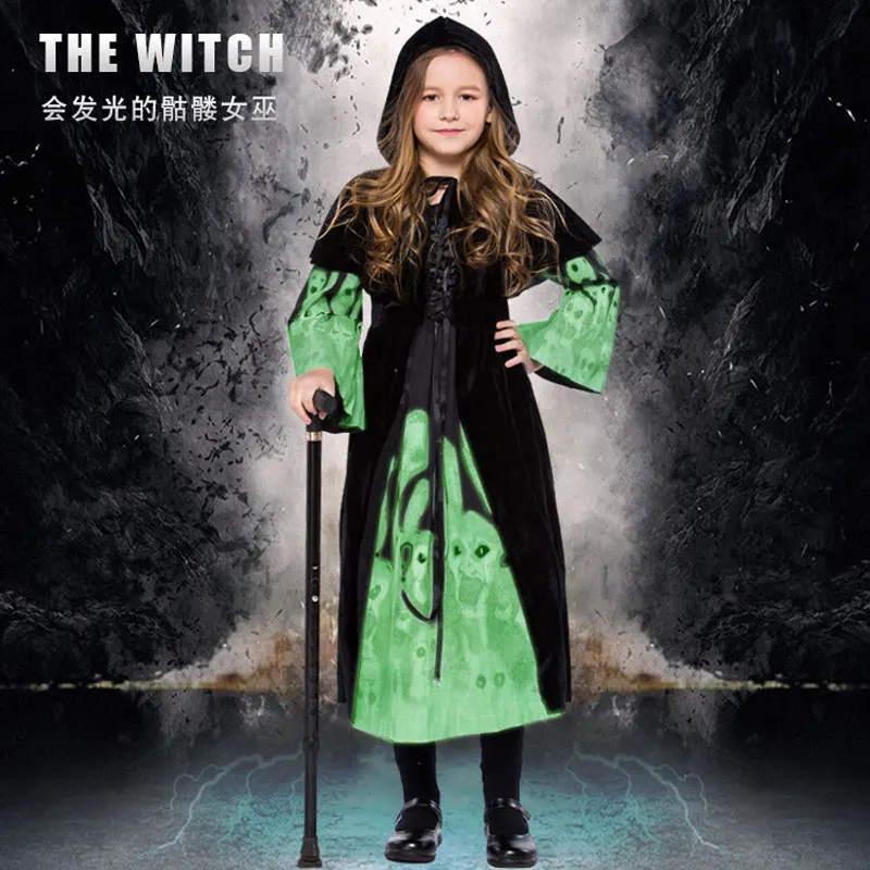 Kids Light Glowing Forsaken Souls Costume for Girls Grim Reaper Costumes Halloween |