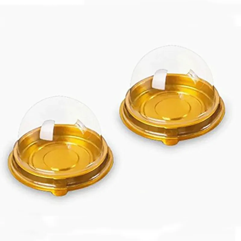 50 шт./компл. золотые черные прозрачные пластиковые мини коробочки для кексов