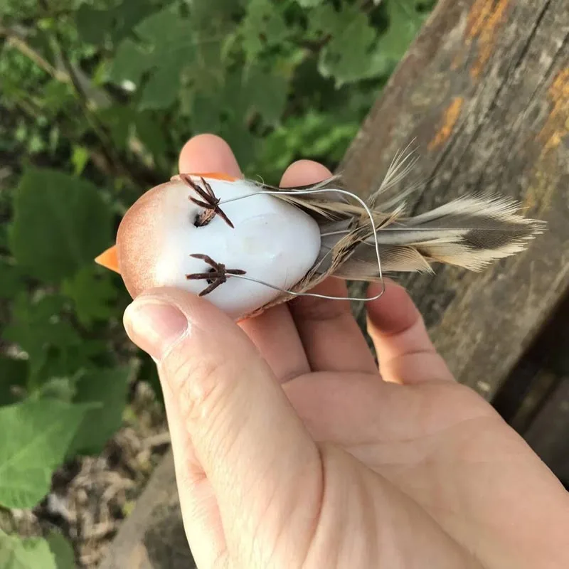 Искусственные поролоновые птицы в розовом оранжевом фиолетовом цвете