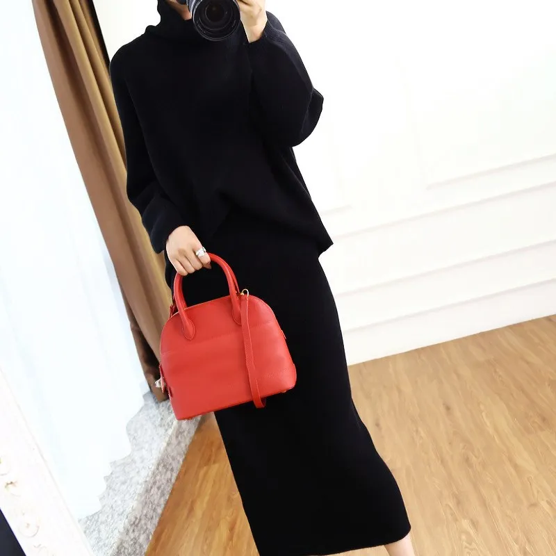 2019 осень зима кашемировый свитер с высоким воротником Женский комплект