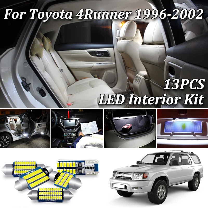 13 шт. без ошибок белый Canbus для Toyota 4runner 3 III N180 4WD светодиодный купольный светильник