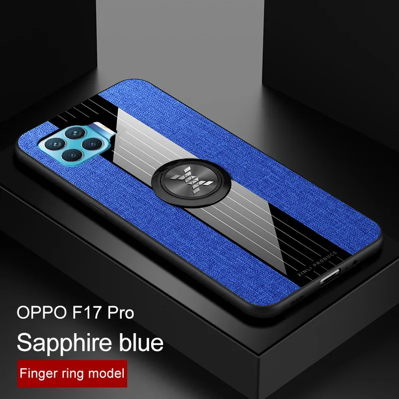 Кожаный чехол для Oppo Reno 4 Lite с кольцом на палец магнитный держатель задняя крышка