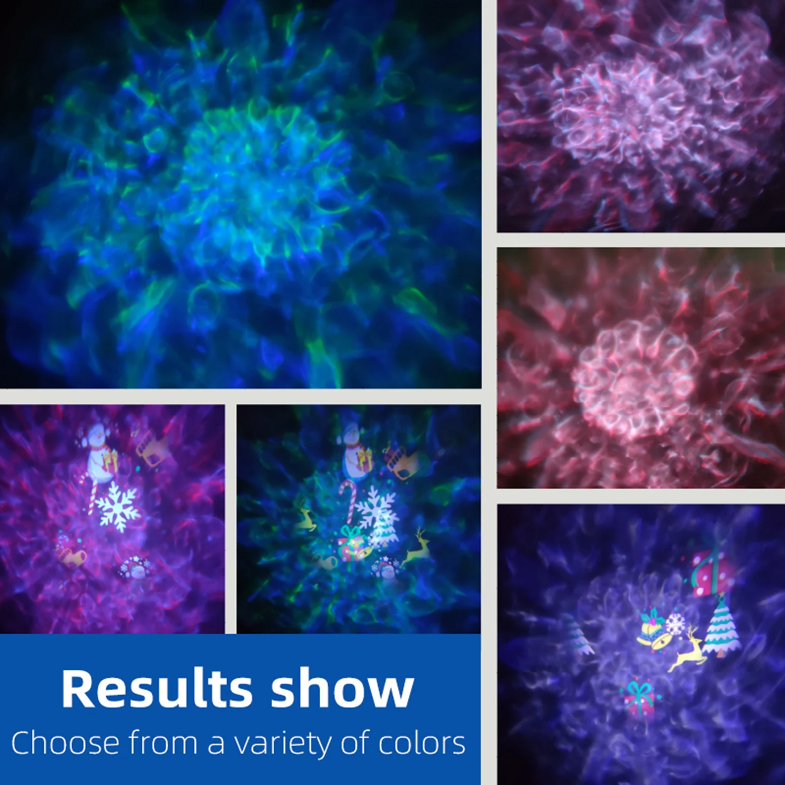 3D проектор HD уличный Рождественский с дистанционным таймером 12/16 узоров волн и