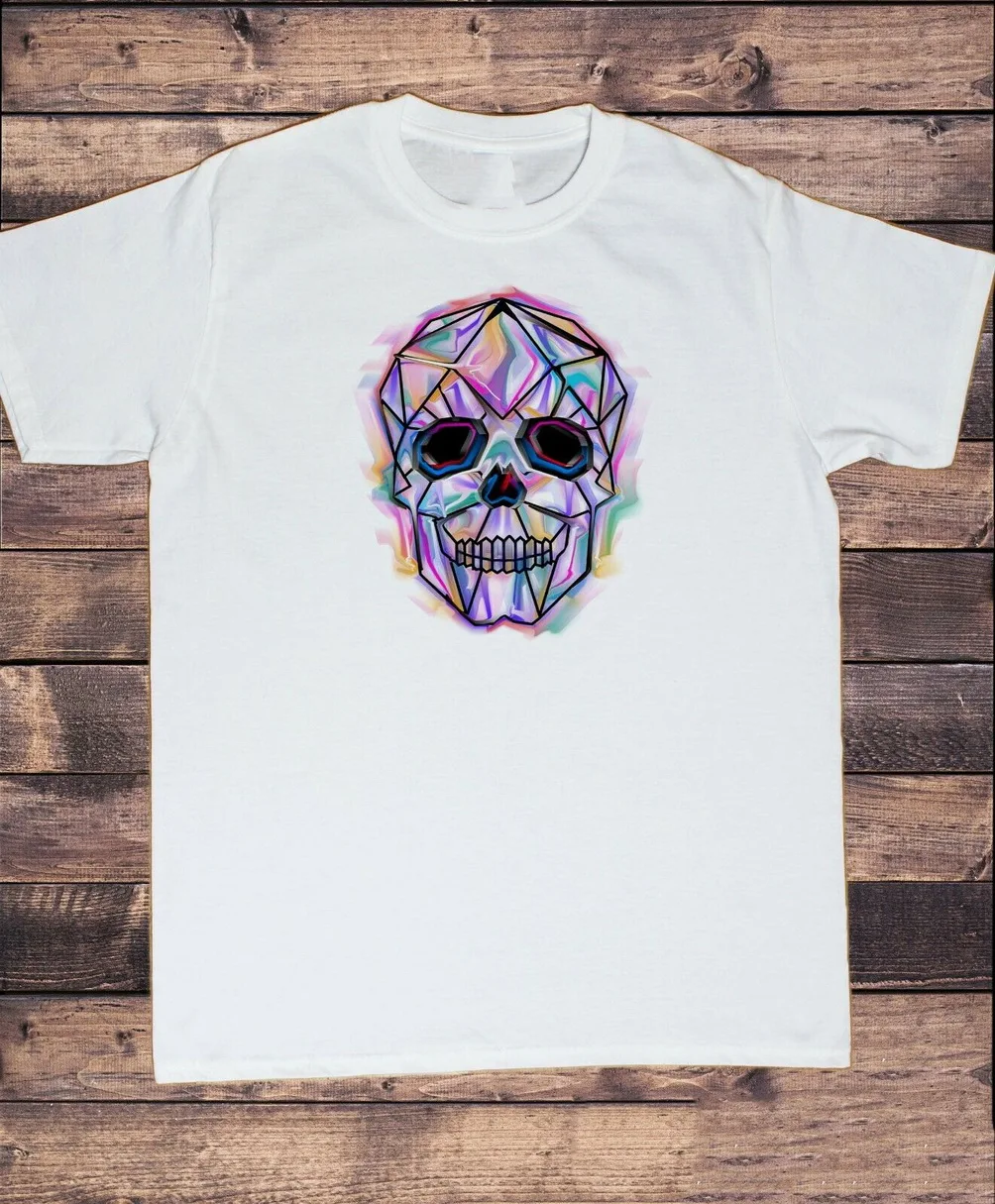 Мужская футболка с принтом скелета линии 3D-цвет волны скелет черепа Ts1637 Homme
