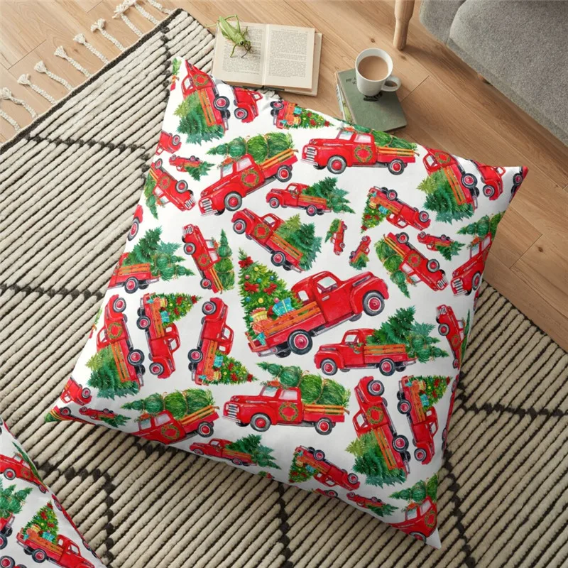 

Рождественская наволочка с принтом грузовика, 45*45 см