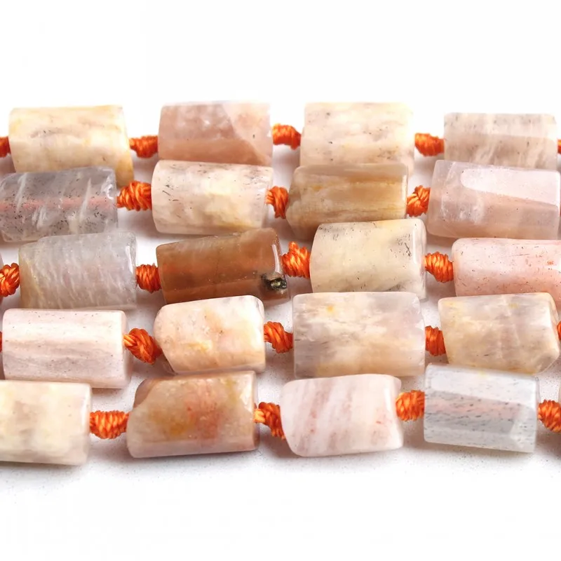 7*10 мм бусины из натурального граненого солнечного камня в форме колонны