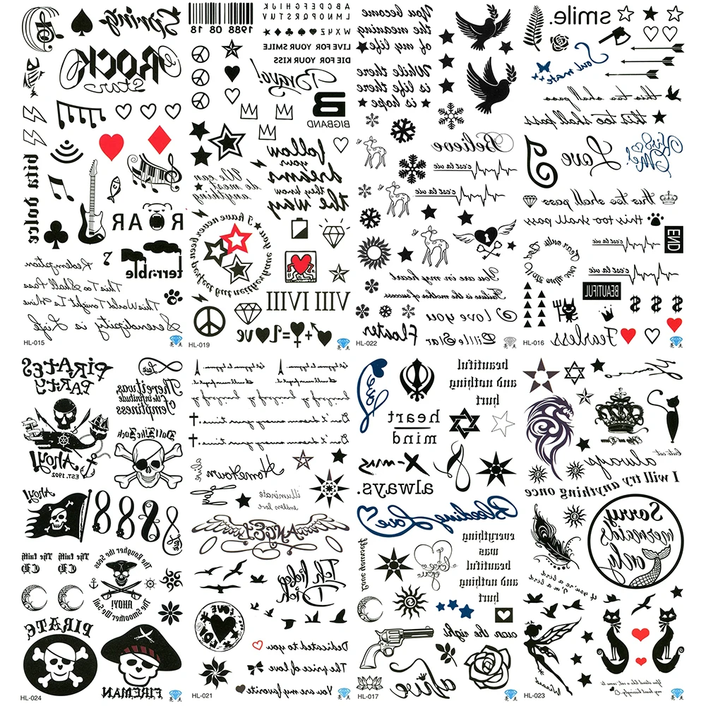 5 шт./лот тату для рук и крыльев с черепом временные женщин одуванчиком в форме