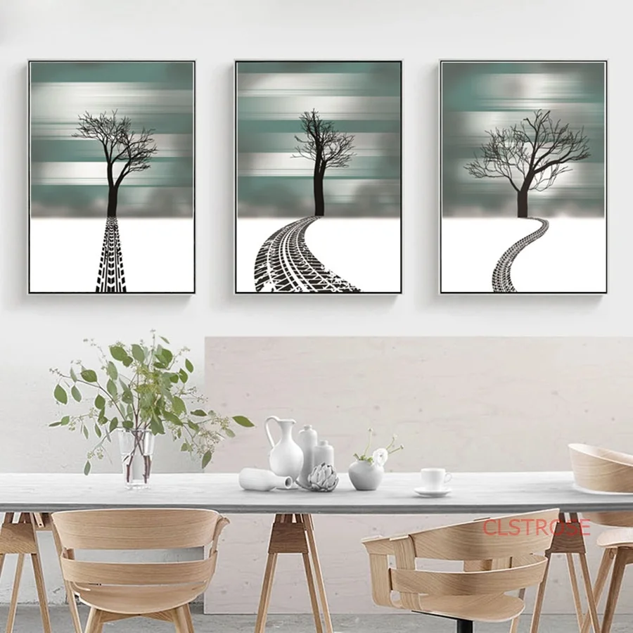 

Abstract Nordic Home Decoration Art Poster Literary Modern Tree Silhouette Painting For Living Room Wall Canvas Picture No Frame