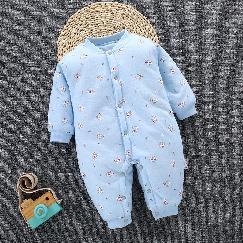 Теплые Комбинезоны для младенцев зимний комбинезон с длинными рукавами и