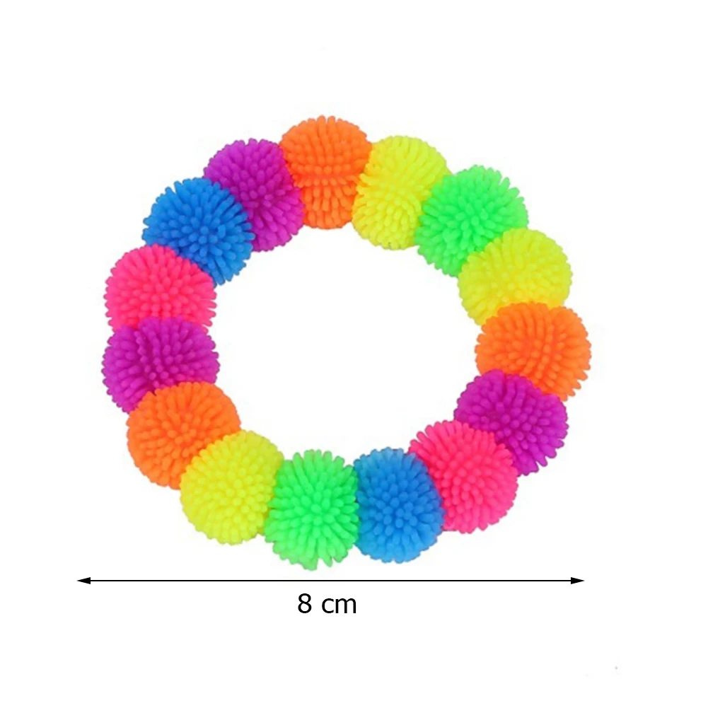 

12pcs Colorful Soft Bracelet with 15pcs Balls TPR Stress Relief Toy Elastic Flexible Sensory Decompression Fidget Hand Toys
