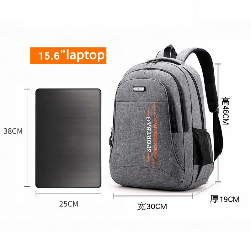 

Oxford Men Backpacks School Bag for Boys Teen Large Capacity Gray Bagpack Preppy Style Backbag