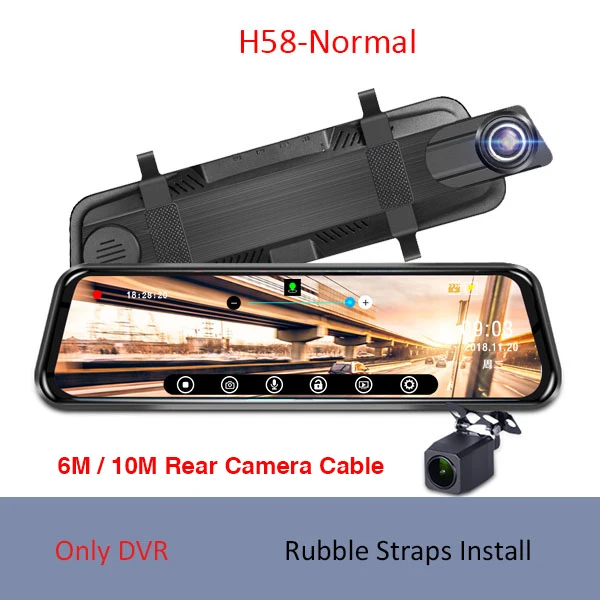 NO Bracket 4G Android 5,1 Автомобильное Зеркало ADAS Dash камера 1080P рекордер зеркало заднего вида камера wifi Автомобильный видеорегистратор со специальным кронштейном H58 - Название цвета: NO Bracket