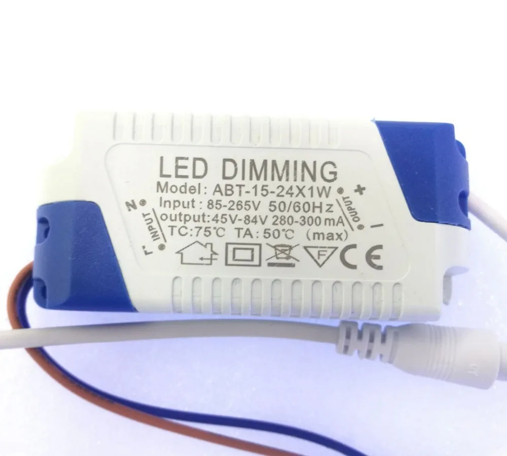 

300mA 15-24x1W Dimmable Led Driver 15W 18W 20W 21W 24W Power Supply AC 110V 220V for LED Ceiling lights Bulb DC Plug