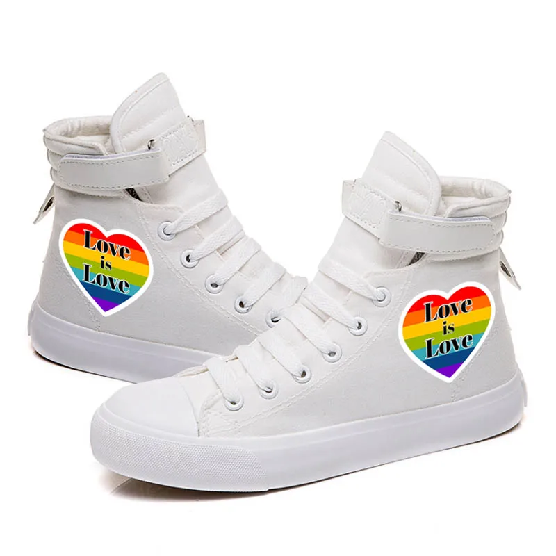 

LGBT Casual Canvas Flat Breathable Shoes Gays Lesbians Unisex Lace up High Top Cozy Sneakers