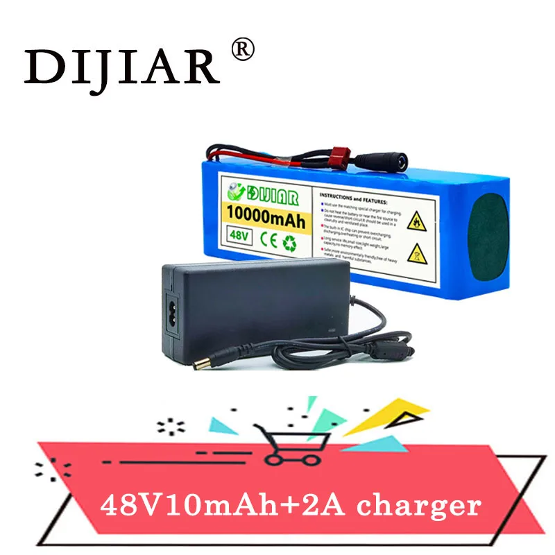 

Аккумулятор Dijiar 48 В + зарядное устройство 2 А, зарядное устройство 13S 18650, 54,6 в, 2 А, постоянный ток, постоянное давление, полное самостоятельное...