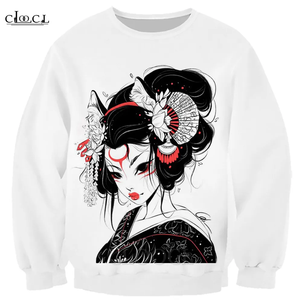Толстовки CLOOCL Сакура Самурай 3D графика самурайская культура пуловеры