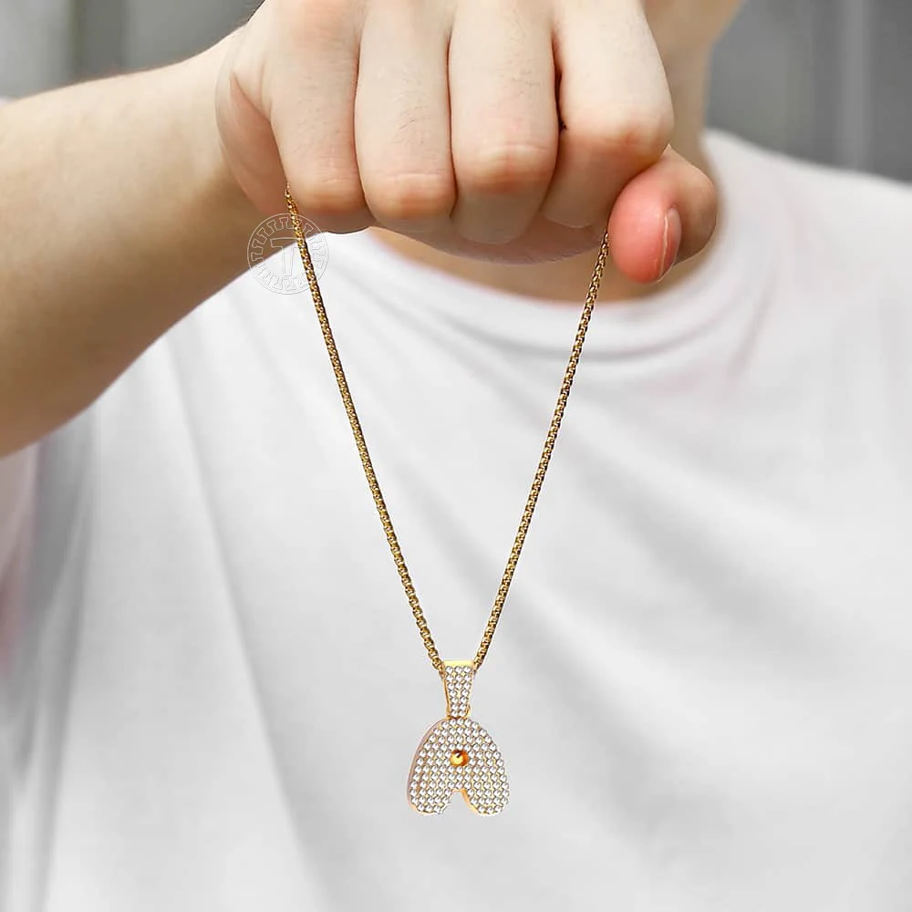 Женское ожерелье с подвеской из горного хрусталя Davieslee желтое золото A Z надписью