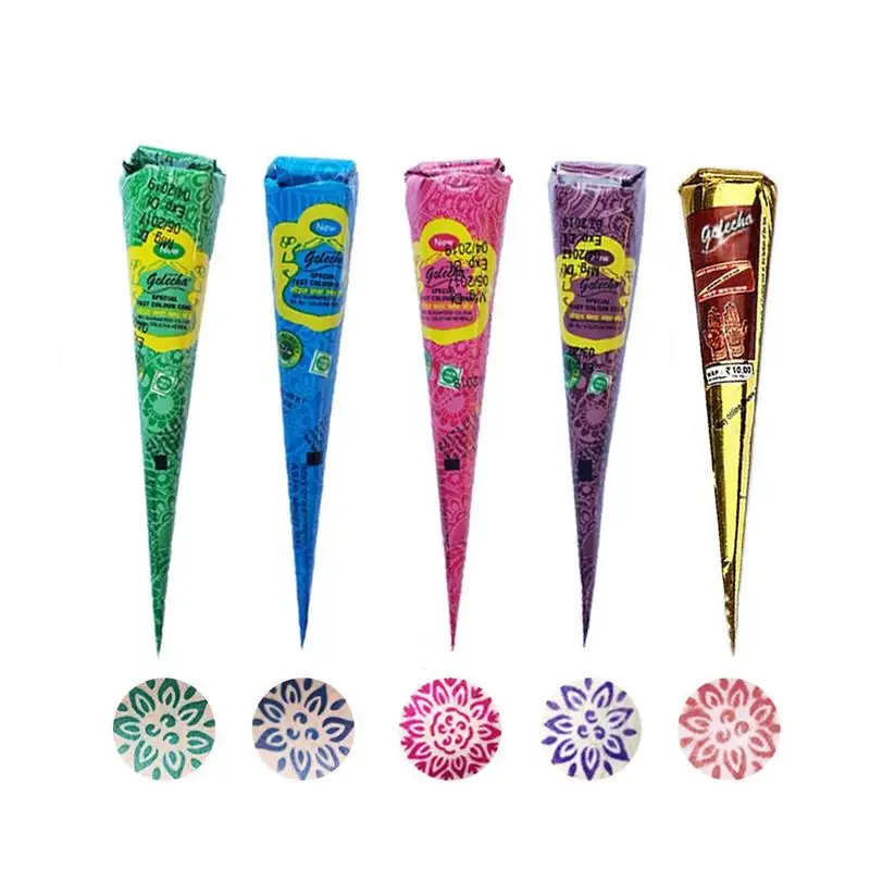 Природные травяные DIY хна Временные татуировки Крем конус для трафарета женский