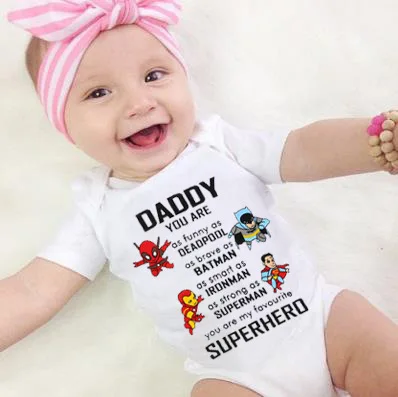 Комбинезон для новорожденных мальчиков и девочек с рисунком папы