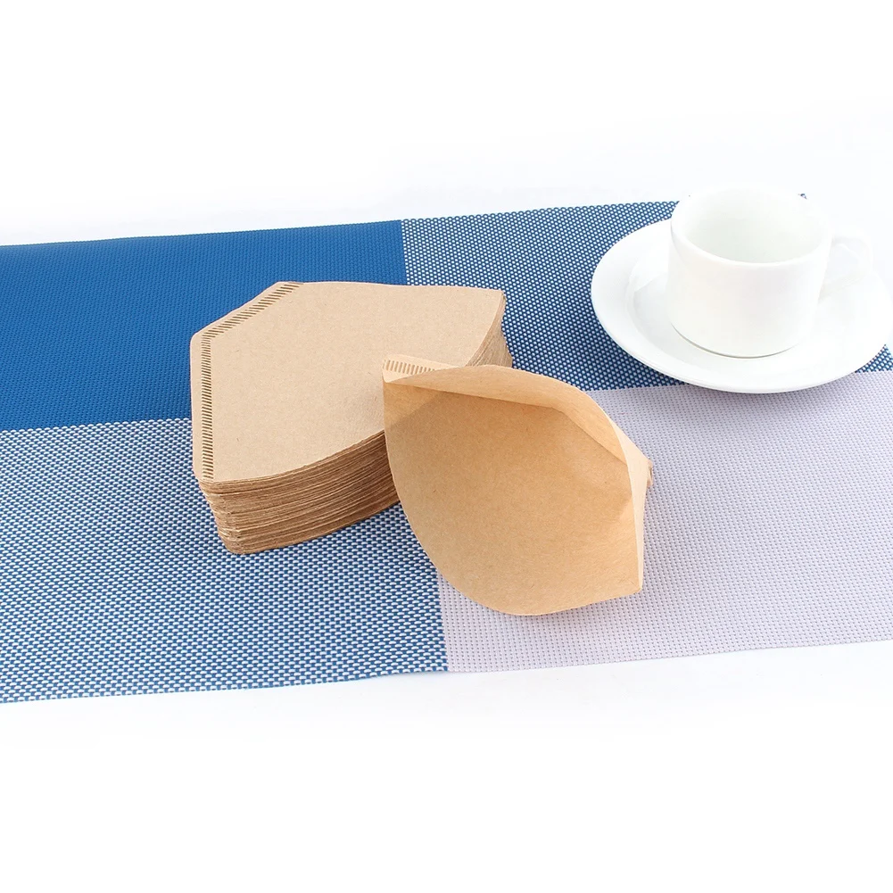 

100Pcs/Bag Wooden Original Hand Drip Paper Coffee Filter Espresso Coffee Filters Unbleached Coffee Filter Papers