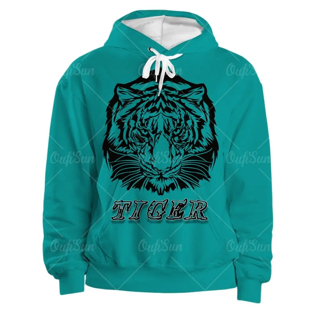 

Tiger Lion Head 3D Printing Hoodie Men Women Hip Hop Rock Disco Autumn Youthful Style Clothes Animal Pattern Casual Sportswear
