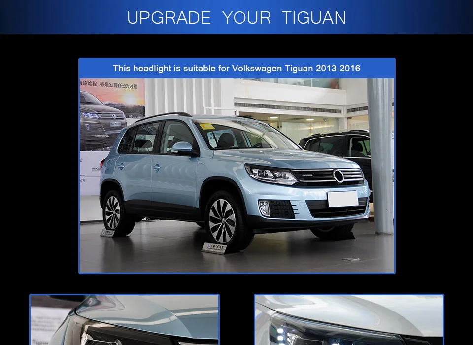 AKD автомобильный Стайлинг для VW Tiguan фары 2013- Tiguan светодиодный налобный фонарь светодиодный DRL Биксеноновые линзы фары дальнего ближнего света для парковки