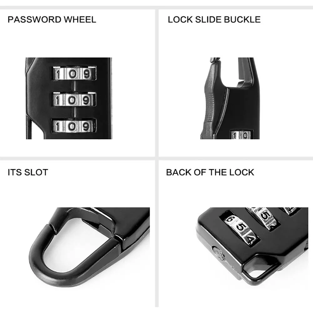 

Combination Password Lock Zinc Alloy Suitcase Luggage Coded Cupboard Padlock Cabinet Q0S4