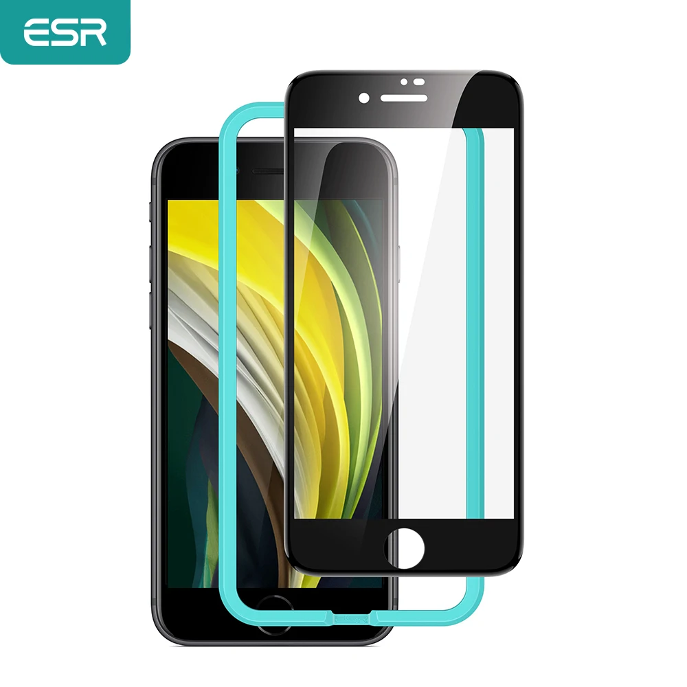 ESR закаленное стекло для iPhone SE 2 е/8/7 полное покрытие с мягкими краями