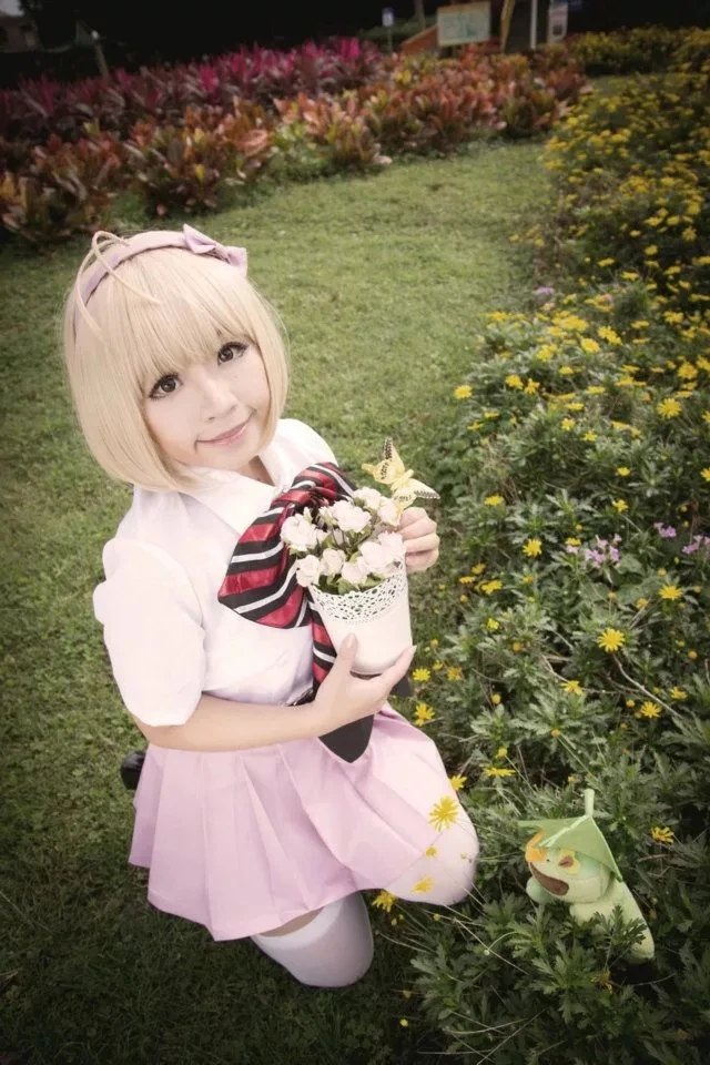 Anime Blue Exorcist Ao no Cosplay Shiemi Moriyama Costume School Uniform Full Set Wig and Toy | Тематическая одежда и