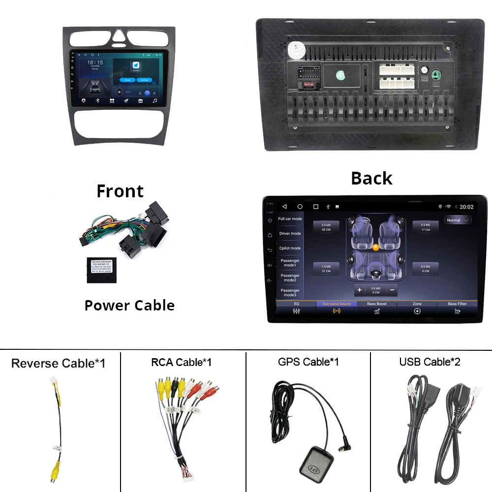 

2DIN Android10 Car Radio For Mercedes Benz C-Class W203 C200 C320 C350 CLK W209 2002-2005 GPS Navigation Stereo Receiver DSP IGO