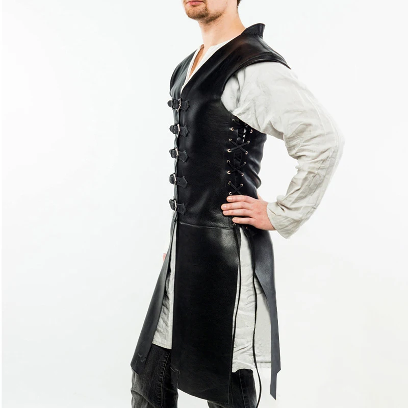Средневековый стимпанк кожа Jerkin Surcoat Norse Dane Ranger Saxon Наёмник Ветеран костюм LARP