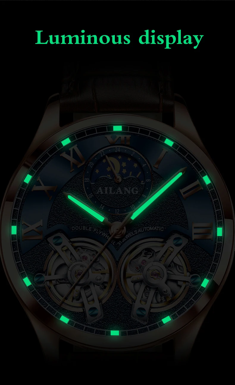 AILANG дизайн швейцарские часы мужские механические watch men водонепроницаемые clock mechanism командирские часы мужские спортивные tourbillon часовой механизм стимпанк часы последняя мода