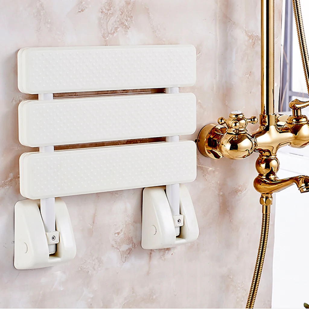 

Foldable Bath Seat Bench, Wall Mounted Shower Chair, Folding Spa Bench for Elderly Pregnant Disabled, Anti Slip