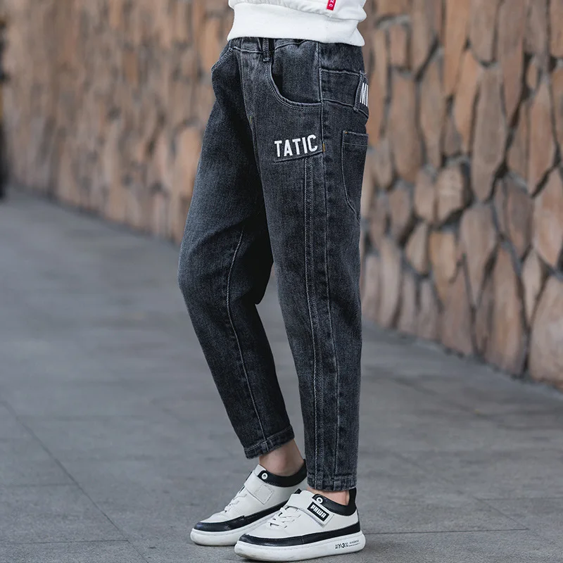 Джинсовые брюки для мальчиков модные на весну 2020 Осенние штаны подростков