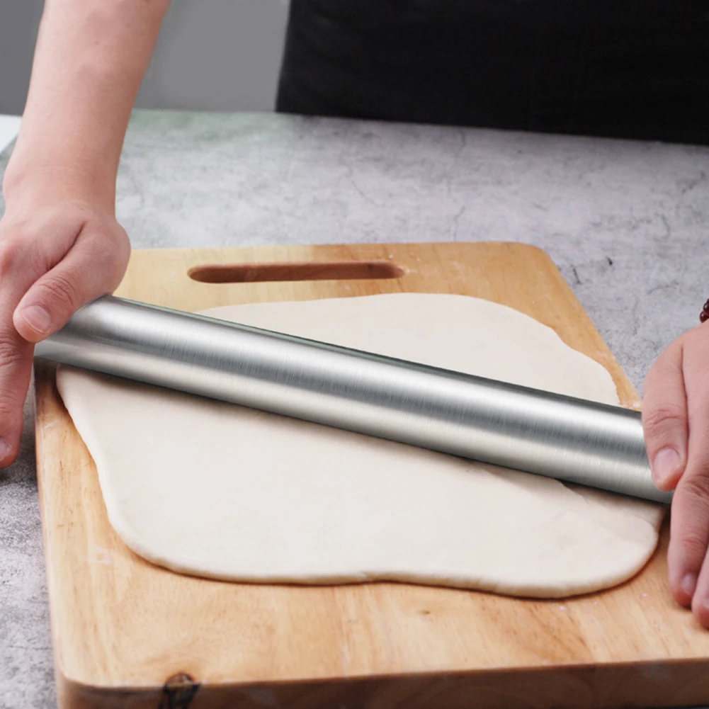 Скалка из нержавеющей стали антипригарный ролик для теста печенье пирог