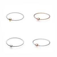 fashion women bracelets signature round clasp diy 925 sterling silver pan bracelets for women charms jewelry
