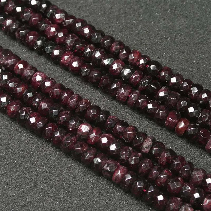 

4X6mm-5X8mm Natural Faceted Garnet irregular round Stone Beads For DIY necklace bracelet jewelry making 15 "free delivery