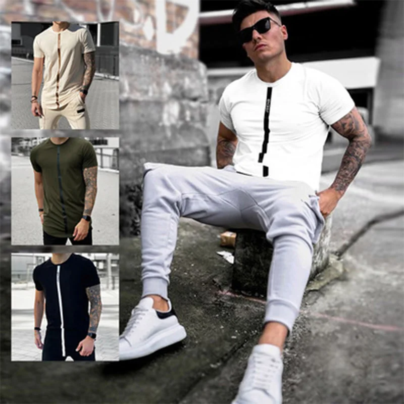 

2020 new summer shirt cotton gym fitness men t-shirt brand clothing gym t shirt men print short sleeve jogging t shirt