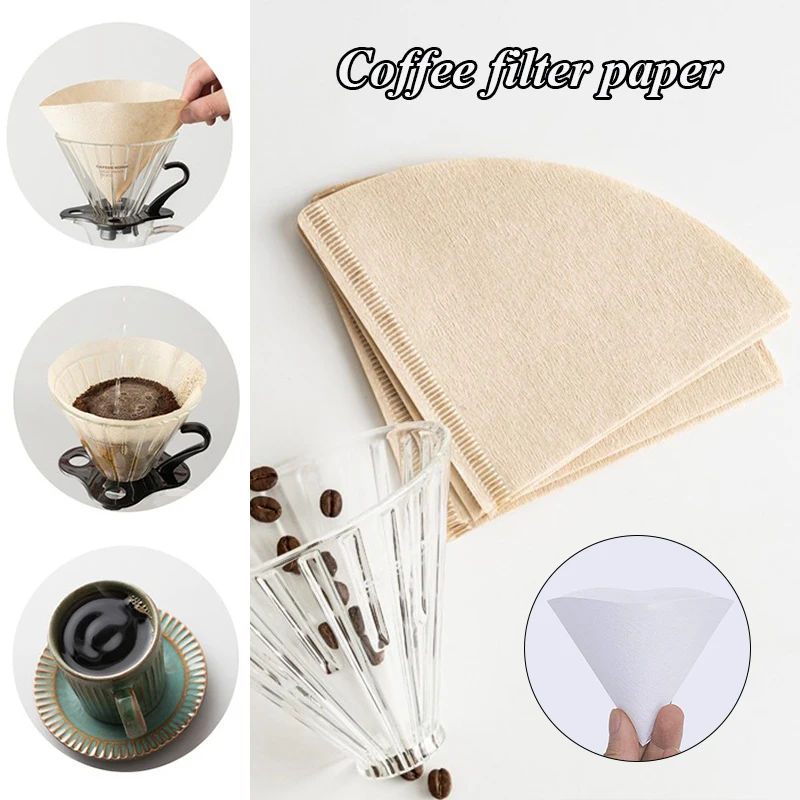 

40 Pieces New Wooden Hand Drip Paper Coffee Filter Paper Raw Wood Pulp Filter Paper Bag Espresso Tea Infuser Accessories