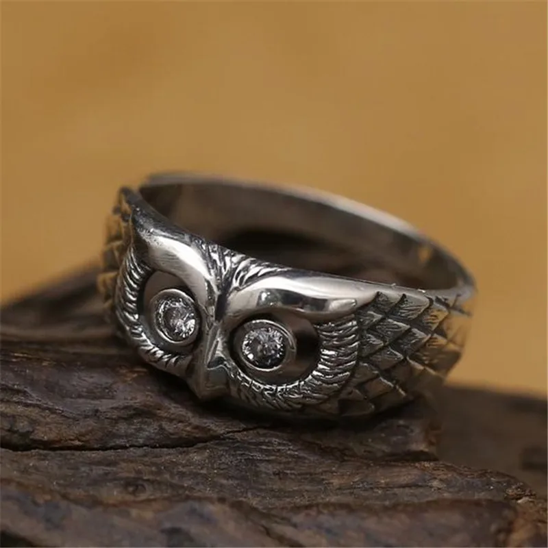 925 Steal Silver Rings For Women Charms Jewelry Boho Vintage Owl Ring Animal Totems Eagle Head |
