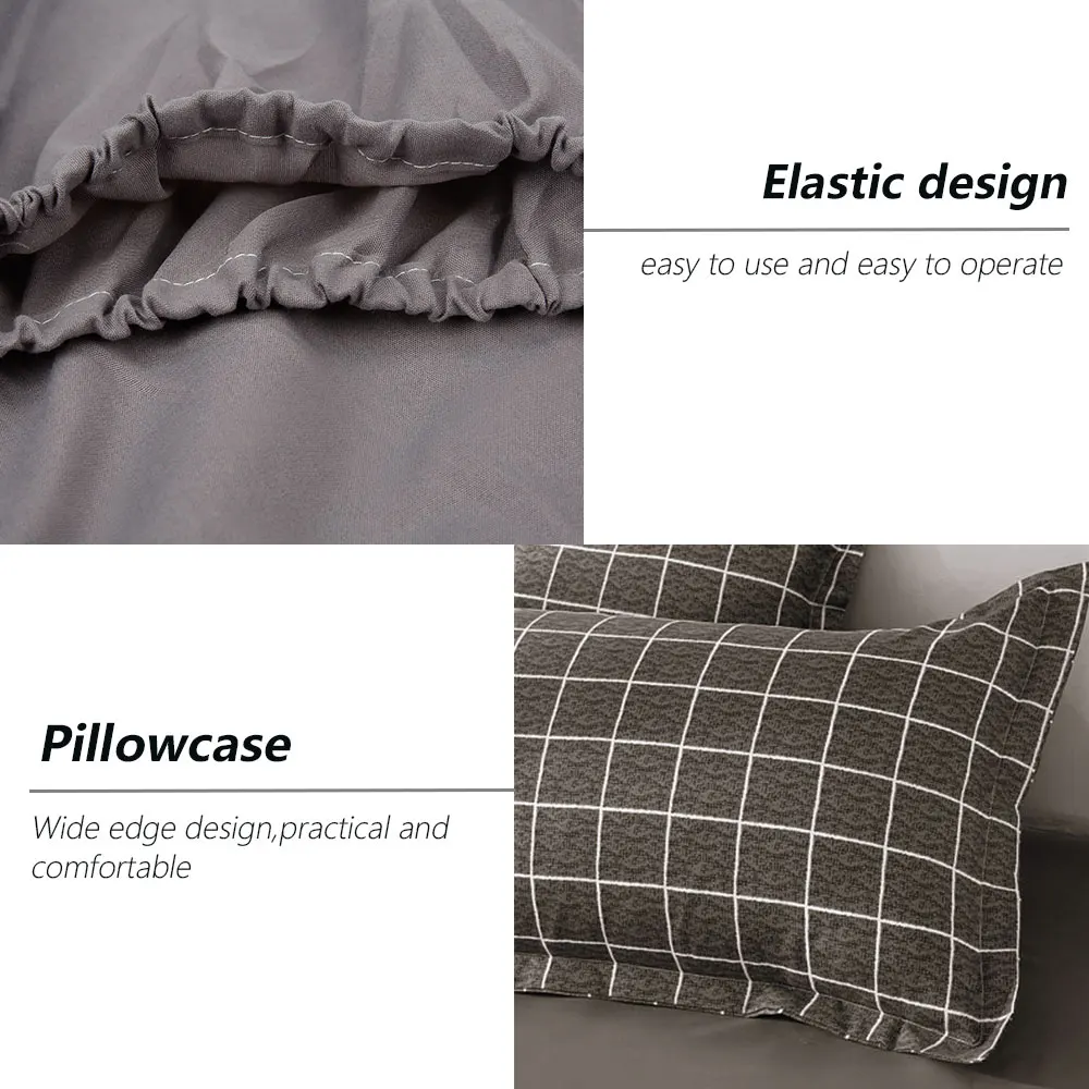 Комплект постельного белья в шотландскую клетку из полиэстера 3/4 шт.|Комплекты