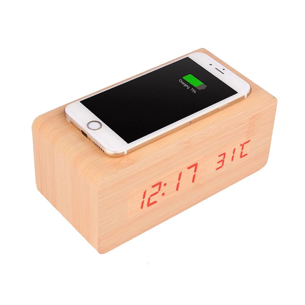 Креативное украшение электронные часы мобильный телефон Беспроводная зарядка