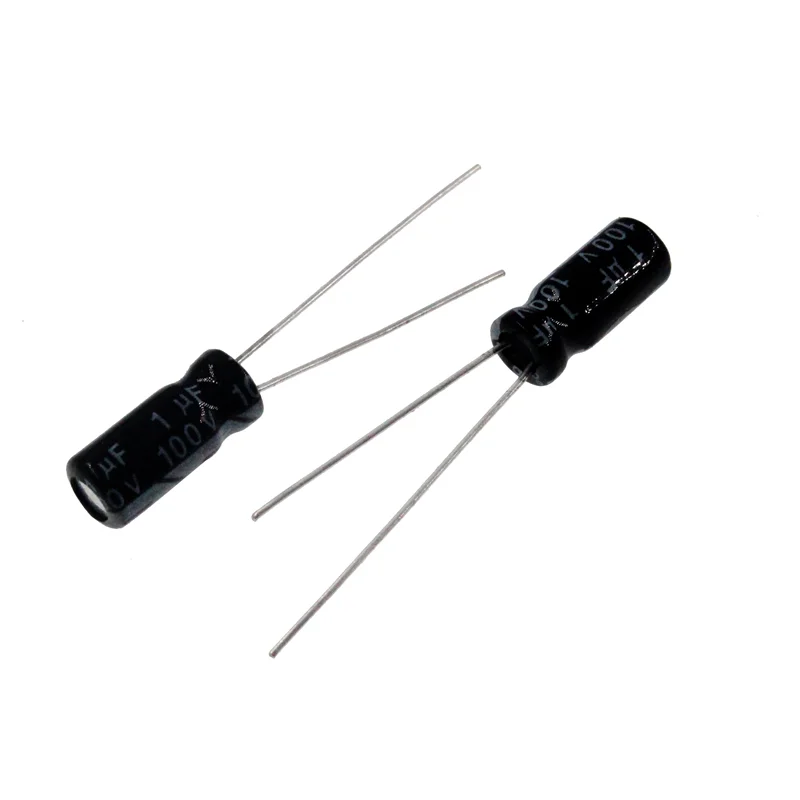 Алюминиевый электролитический конденсатор 1 мкФ 100 В МФ в 5 х11 мм радиальный 1мф