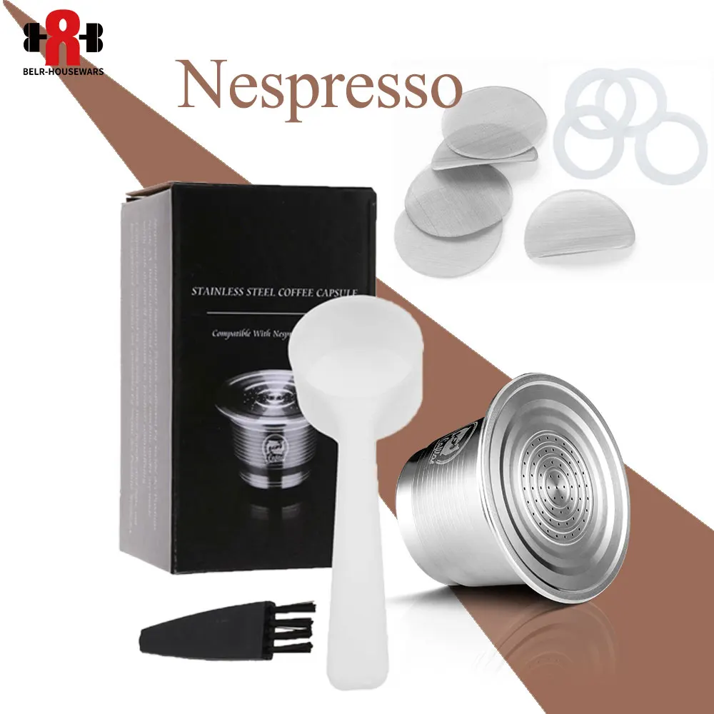 ICafilas многоразовые кофейные капсулы Nespresso из нержавеющей стали, многоразовые пустые кофейные фильтры для эспрессо-машины