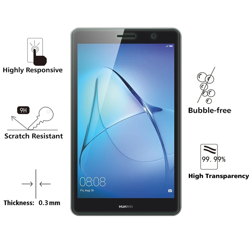 2 шт. / Лот 9H закаленное стекло Защитная пленка для экрана Huawei MediaPad T3 8 0 7 3G 4G WiFi