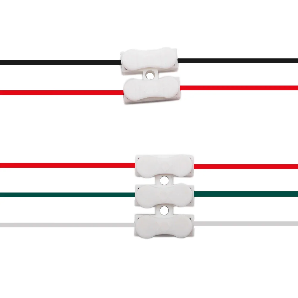 

50pcs Spring with no welding no screws Quick Connector 2pin 3pin wire cable clamp 2/3 Way led strip light Terminal Block