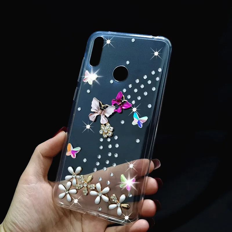 Блестящий чехол P40 P20 Lite E Pro для Huawei Honor 7c 7a 9 10 20 8A 8S 8X 8C Y5 Y6 Y7 Y9 2019 со стразами |