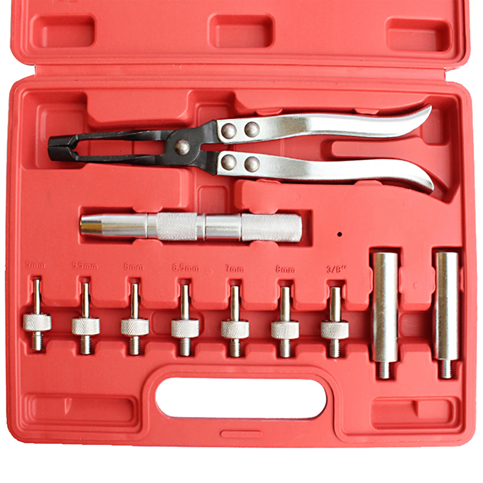 

11pcs Valve Seal Install and Remove Tool Kit Valve Seal Remover Installer Kit with Pliers Handle Sockets Adapters Carrying Case